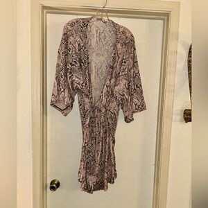 Secret Treasures Snake Print Robe - Pink and Black